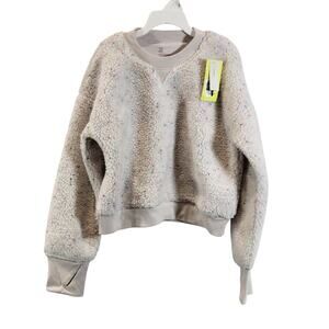 All In Motion Faux Fleece Shearling Pullover, Size Youth M(8), White, NWT